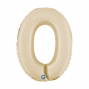Palloncino in Foil 14" Numero 0 Crema